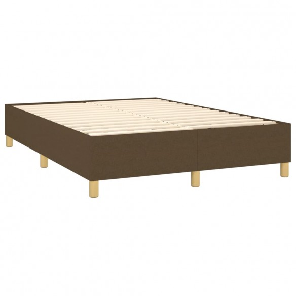 Cadre de lit matelas et LED Marron foncé 140x200 cm