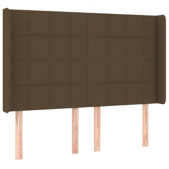 Cadre de lit matelas et LED Marron foncé 140x200 cm