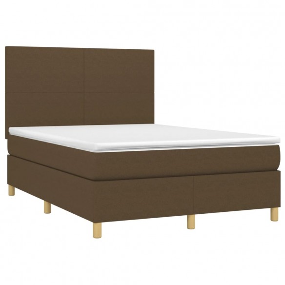 Cadre de lit avec matelas Marron foncé 140x190 cm