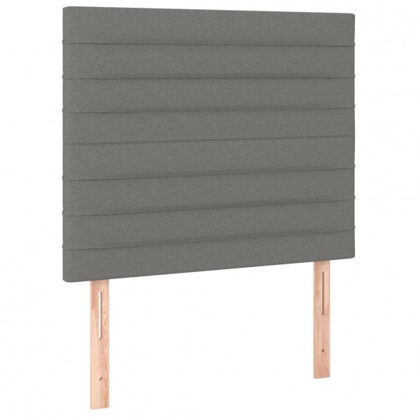 Cadre de lit et matelas et LED Gris foncé 90x190 cm