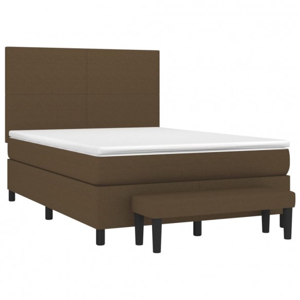 Cadre de lit avec matelas Marron foncé 140x190 cm