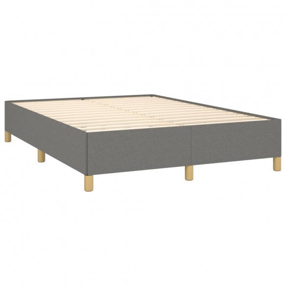 Cadre de lit avec matelas Gris foncé 140x190cm Tissu