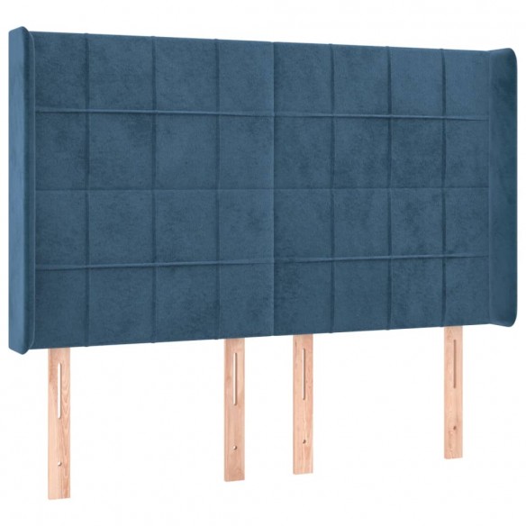 Cadre de lit matelas et LED Bleu foncé 140x200 cm