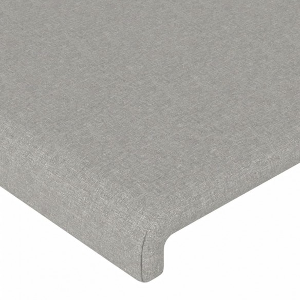 Cadre de lit avec tête de lit Gris clair 90x200 cm Tissu