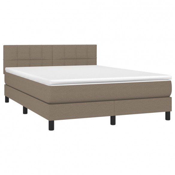 Cadre de lit avec matelas Taupe 140x190 cm Tissu