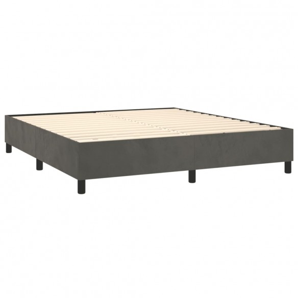 Cadre de lit avec matelas LED Gris foncé 180x200 cm