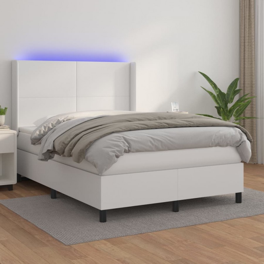 Cadre de lit matelas LED Blanc...