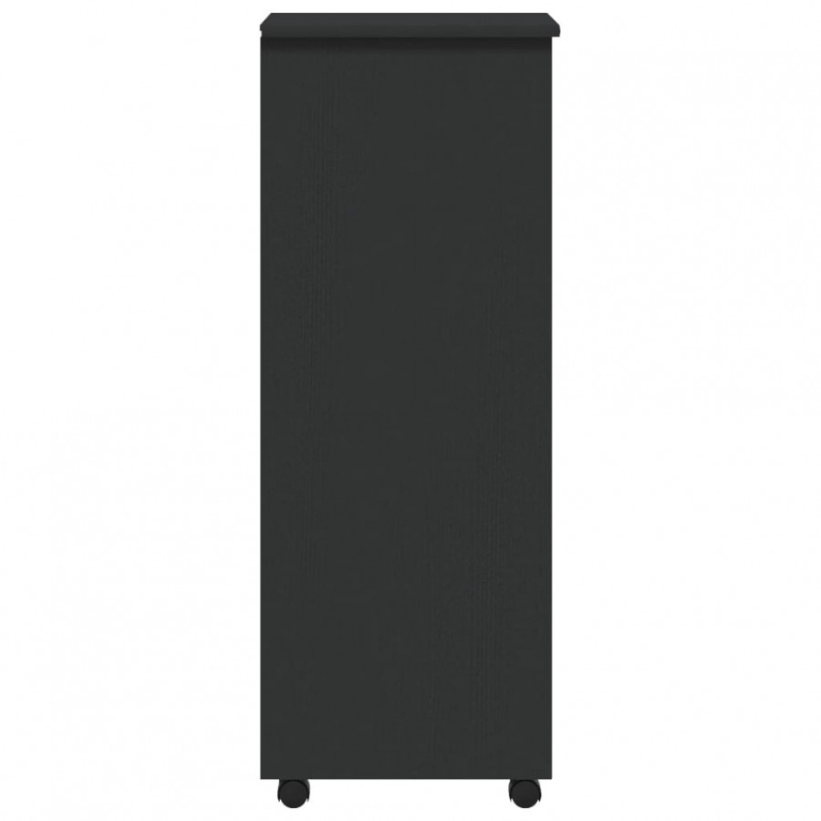 Armoire roulante avec tiroirs MOSS gris bois de pin solide