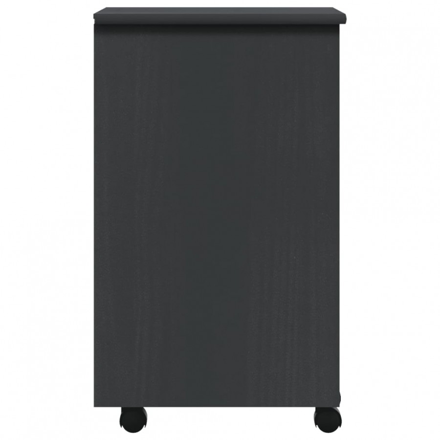 Armoire roulante avec tiroirs MOSS gris bois de pin solide