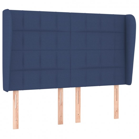 Cadre de lit avec matelas Bleu 140x200 cm Tissu