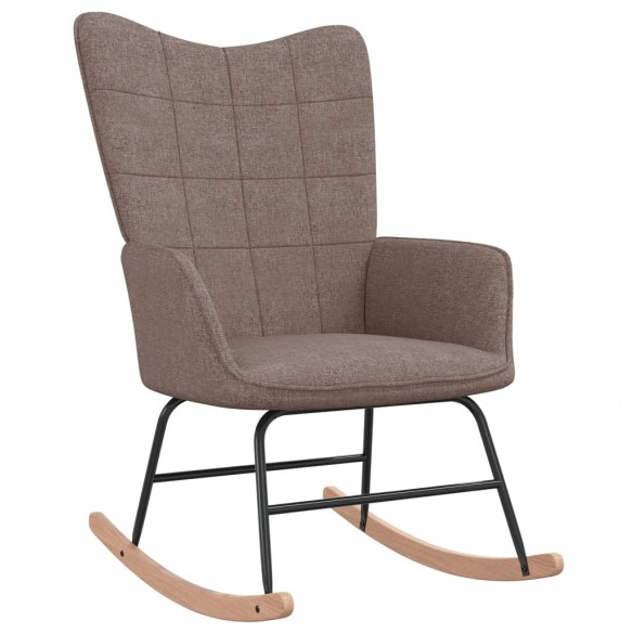 Chaise à bascule avec tabouret Taupe Tissu