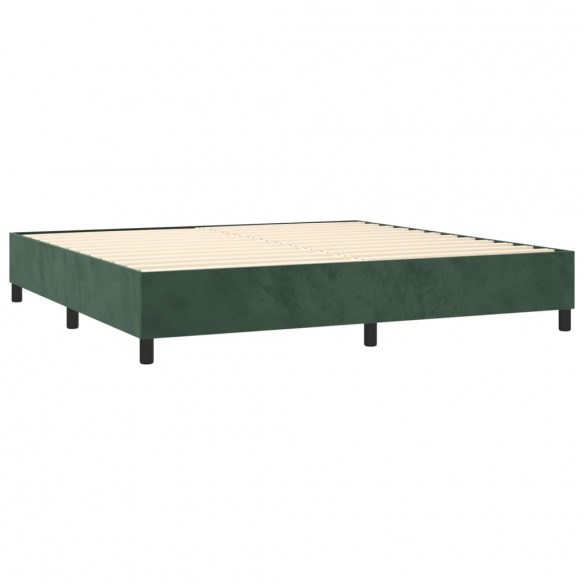 Cadre de lit avec matelas LED Vert foncé 200x200 cm