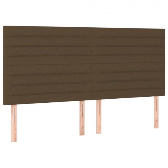 Cadre de lit avec tête de lit marron foncé 180x200 cm Tissu