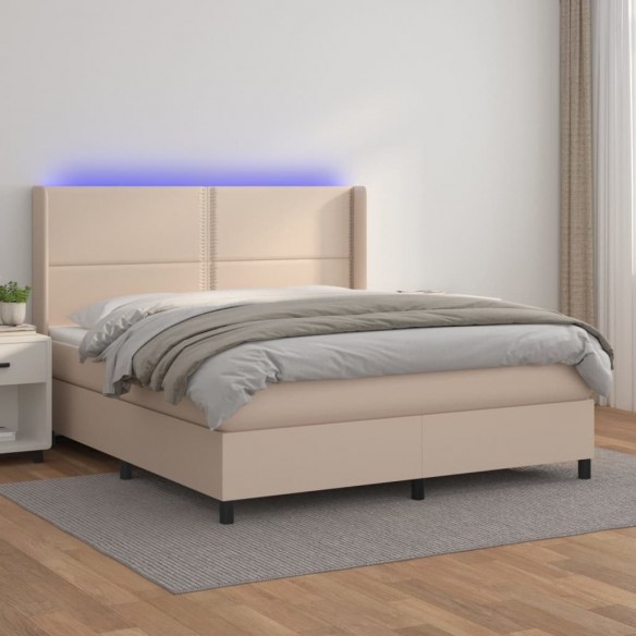 Cadre de lit matelas LED Cappuccino 180x200 cm