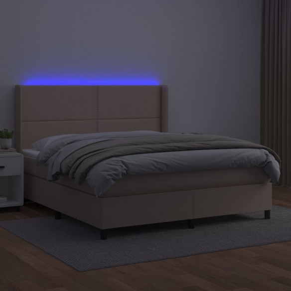 Cadre de lit matelas LED Cappuccino 180x200 cm