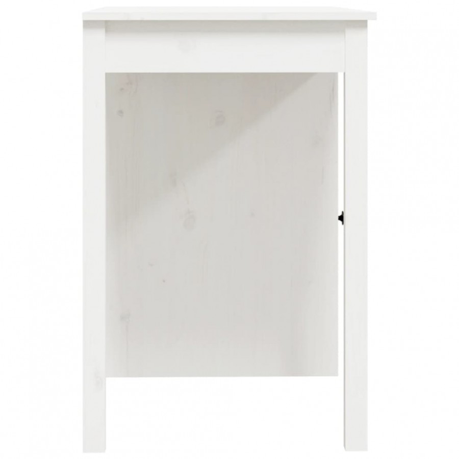 Bureau Blanc 100x50x75 cm Bois massif de pin