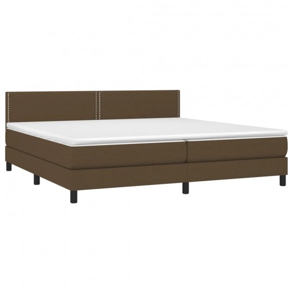 Cadre de lit matelas et LED Marron foncé 200x200 cm