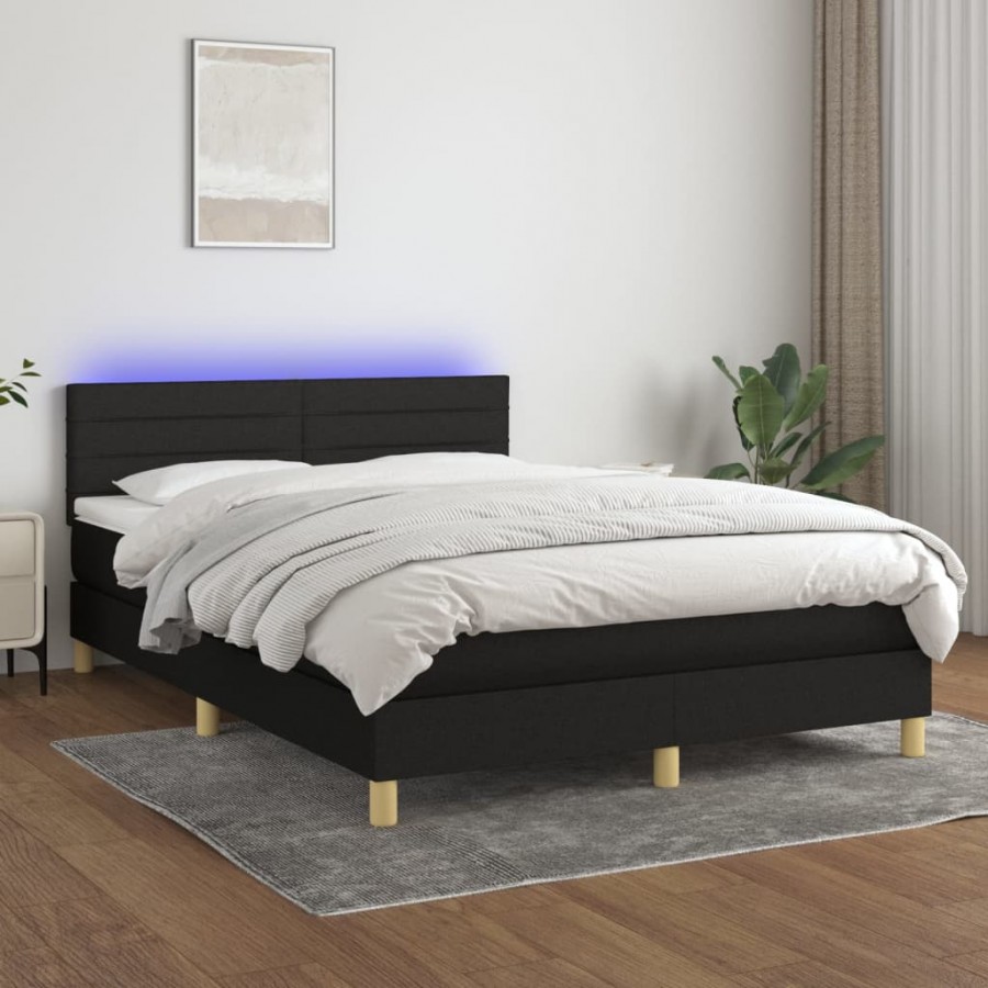 Cadre de lit avec matelas LED Noir...