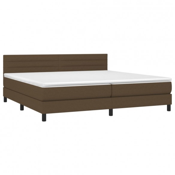 Cadre de lit avec matelas Marron foncé 200x200 cm