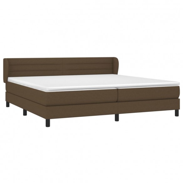 Cadre de lit avec matelas Marron foncé 200x200 cm