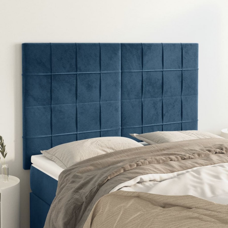 Têtes de lit 4 pcs Bleu foncé...