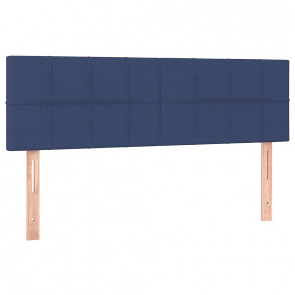 Cadre de lit avec matelas Bleu 140x200 cm Tissu