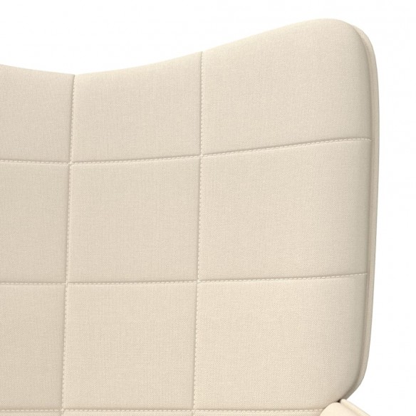 Chaise de relaxation avec tabouret Crème Tissu