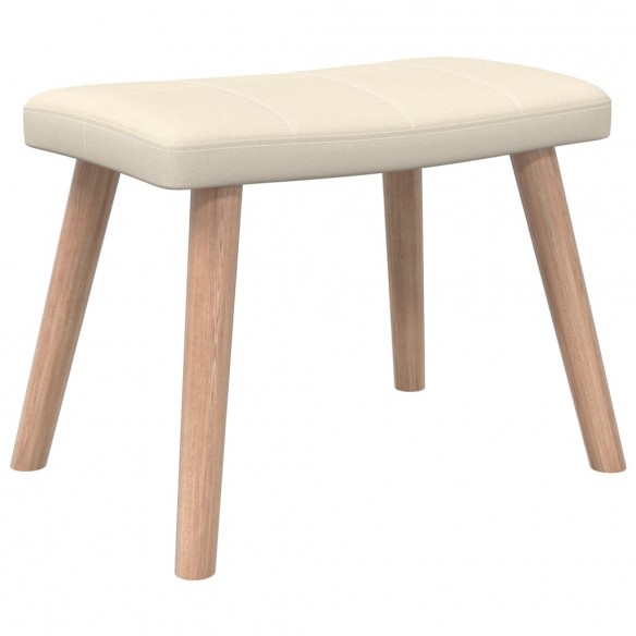 Chaise de relaxation avec tabouret Crème Tissu