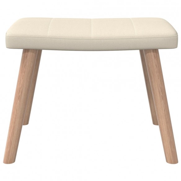 Chaise de relaxation avec tabouret Crème Tissu