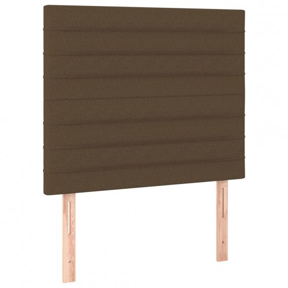 Cadre de lit et matelas et LED Marron foncé 90x200cm