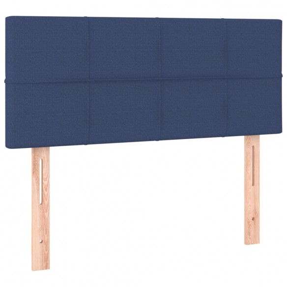 Cadre de lit avec matelas et LED Bleu 90x200cm Tissu