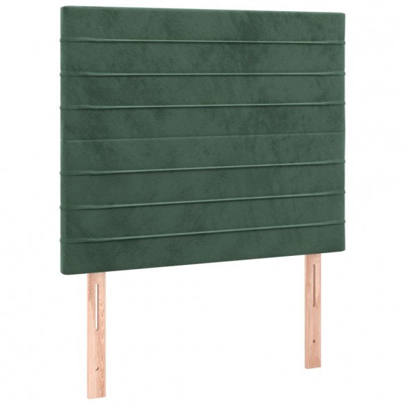 Cadre de lit avec tête de lit Vert foncé 90x190 cm Velours