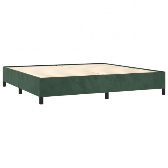 Cadre de lit et matelas Vert foncé 200x200cm Velours