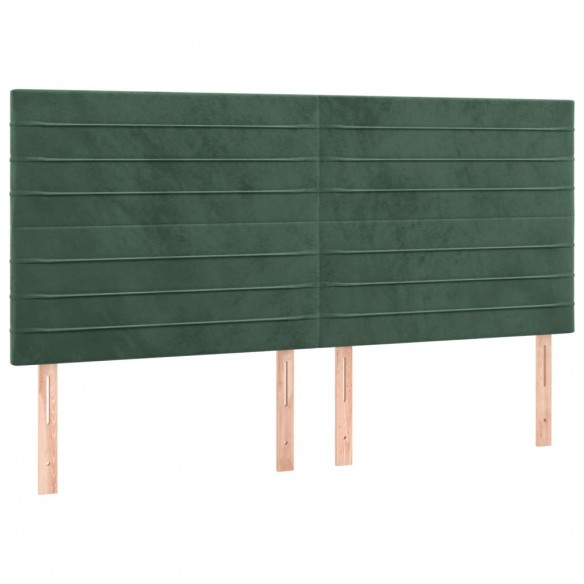 Cadre de lit et matelas Vert foncé 200x200cm Velours