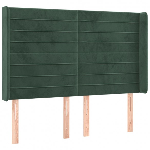 Cadre de lit matelas et LED Vert foncé 140x200 cm