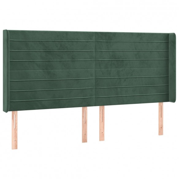 Cadre de lit matelas et LED Vert foncé 180x200 cm