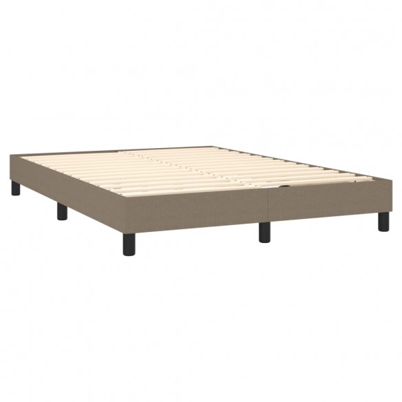 Cadre de lit avec matelas LED Taupe 140x200 cm Tissu