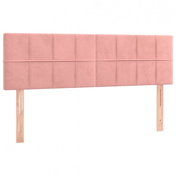 Cadre de lit avec matelas Rose 140x200 cm Velours