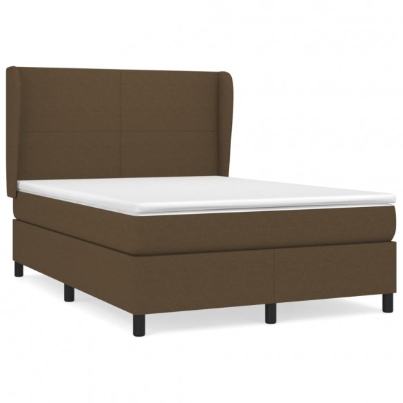 Cadre de lit avec matelas Marron foncé 140x190 cm