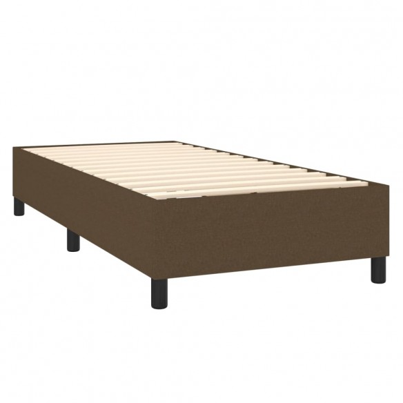 Cadre de lit matelas LED Marron foncé 100x200 cm