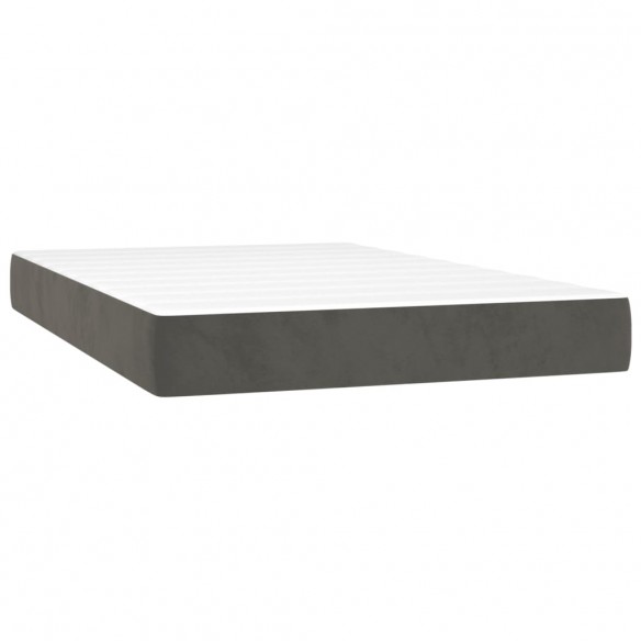 Cadre de lit et matelas Gris foncé 120x200cm Velours