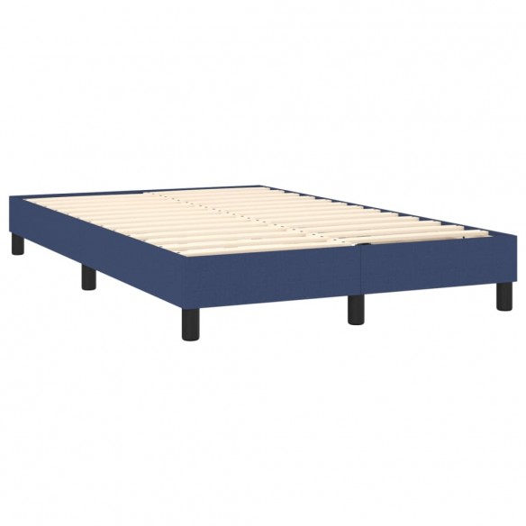 Cadre de lit avec matelas Bleu 120x200 cm Tissu