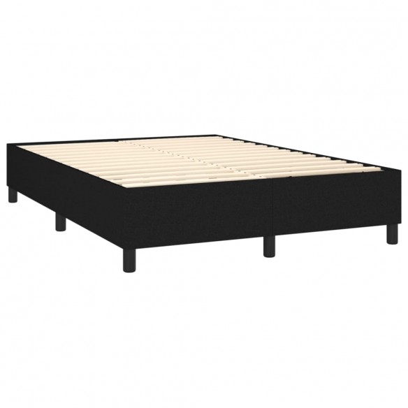 Cadre de lit matelas et LED Noir 140x190 cm Tissu