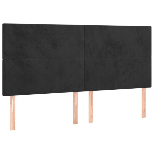 Cadre de lit et matelas LED Noir 180x200 cm Velours