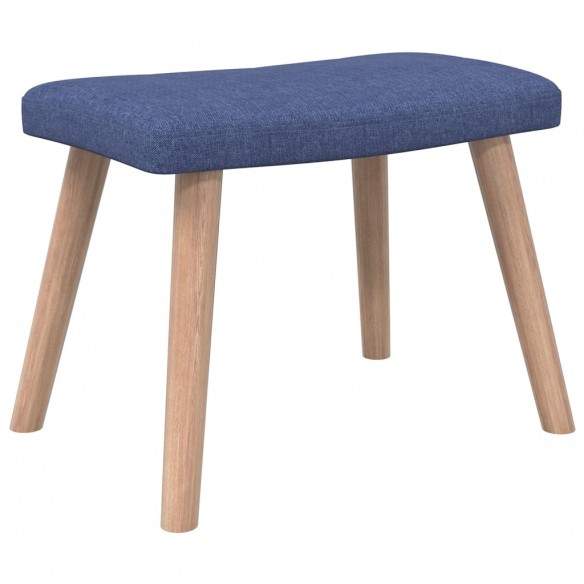 Chaise de relaxation avec tabouret Bleu Tissu