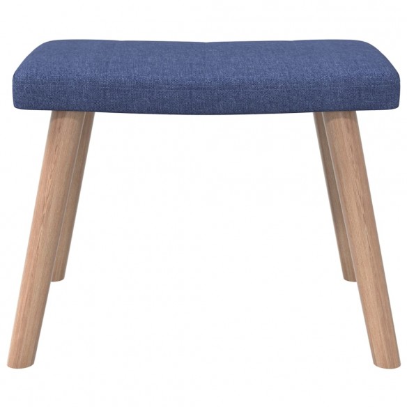 Chaise de relaxation avec tabouret Bleu Tissu