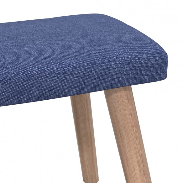 Chaise de relaxation avec tabouret Bleu Tissu