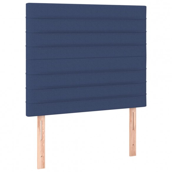 Cadre de lit avec matelas et LED Bleu 90x200cm Tissu