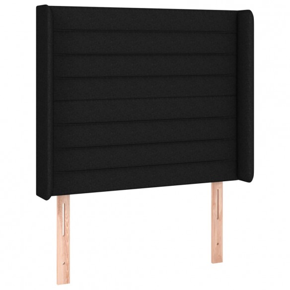 Cadre de lit matelas et LED Noir 90x190 cm Tissu