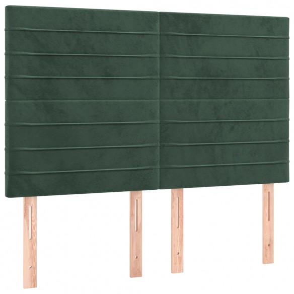 Cadre de lit avec matelas LED Vert foncé 140x200 cm